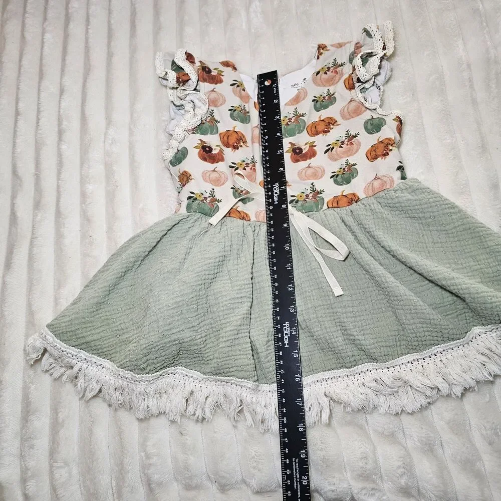 Love and Grow Clothing Co Pumpkin Tunic Top/Dress Ruffle 8Y